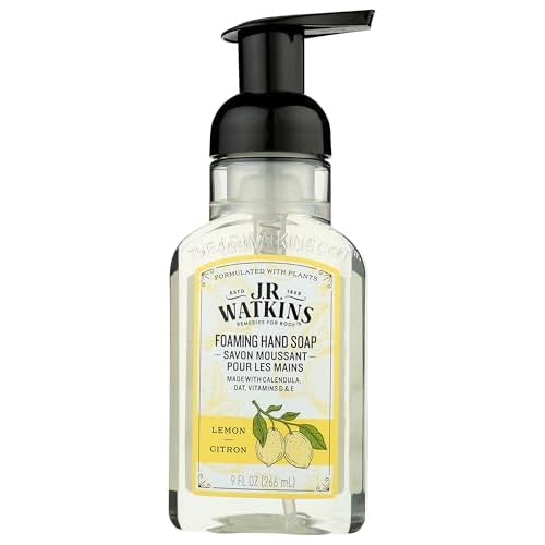 JR Watkins Foaming Hand Soap, Lemon, Paraben Free, Cruelty Free, 9 Fluid Ounce (Pack of 3)