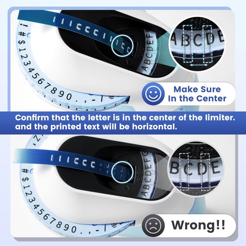 Manual Embossing Label Maker with 6 Tape Rolls - Handheld Vintage Label Printer for Organizing