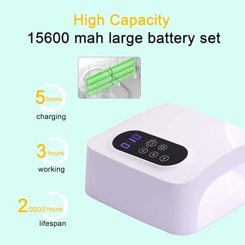 72W Cordless LED Nail Lamp, Rechargeable UV Nail Dryer for Gel Polish, Portable Manicure Light with 4 Timers, LCD Display, 36 LED Beads