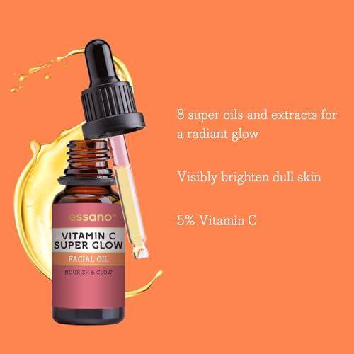 Essano Vitamin C Face Oil with Turmeric & Jojoba Oil, Facial Oil for Radiant, Glowing Skin, Supports Even Skin Tone and Appearance of Dark Spots, Easily Absorbed & Lightweight, Cruelty Free, 20ml