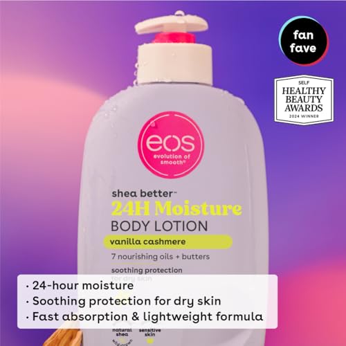 Bundle of eos Shea Better Body Lotion- Vanilla Cashmere + Fresh & Cozy, 24-Hour Moisture Skin Care, Lightweight & Non-Greasy, Made with Natural Shea, Vegan, 16 fl oz