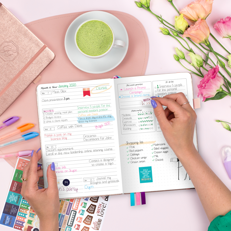 Weekly Planner A5 - Undated Goals & Productivity Organizer for Women