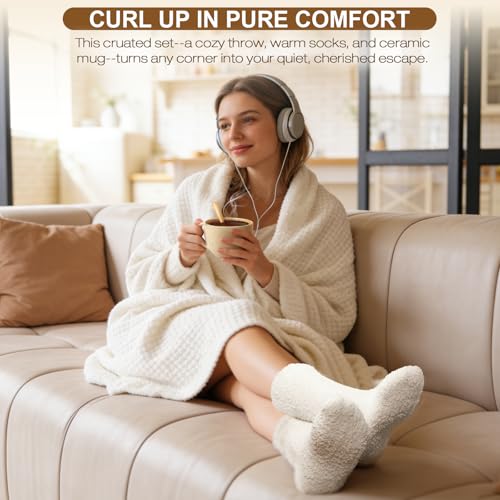 Birthday Gifts for Women Mom Wife Female Friend Daughter Sister Her| Mothers Day Care Package Relaxing Spa Gift Basket w/ Cozy Blanket| Self Care, Get Well, Teacher Appreciation, Retirement Gifts