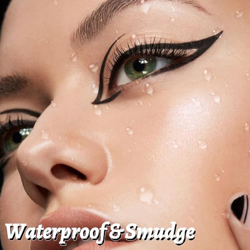 Liquid Eyeliner Set£¬12 Pack Matte Black Eye Liner Pen£¬Eye Ink Liner with Ultra-Fine Tip Makeup£¬Quick-Dry Eyeliner Pack£¬Glides on Smoothly£¬Smudge-Proof£¬Easy to Apply£¬Vegan Formula