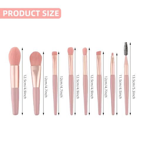24 Sets Travel Makeup Brush Set Bridesmaid Gift Face Make Up Brushes Angled Blush Brush Foundation Brush with Travel Makeup Bag for Wedding Bridal Gift