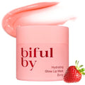 Korean Mini Lip Balm Hydrating Glow Lip Mask (Berry) 10g, 12hrs Long-lasting Overnight Moisture Butter for Women