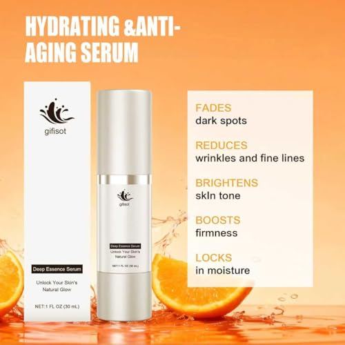 Super Vitamin C + Retinol Serum for Mature Skin with Peptides, Vitamin E, Hyaluronic Acid & Bakuchiol, Anti-Aging Face Treatment to Reduce Fine Lines, Wrinkles & Dark Spots, Hydrating1 Fl Oz