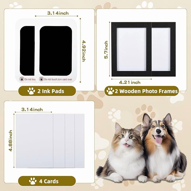 Pet Paw Printing Kit for Dog & Cat Memory Keepsake - Inkless Impression Set