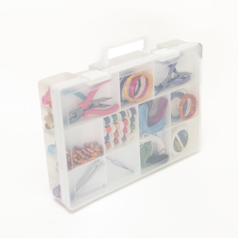 Plastic Craft Storage Box with 30 Compartments and Tray – Multi-Purpose Organizer for Beads, Sewing, Toys, Tools