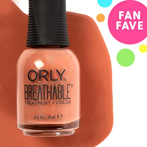 Orly Nail Polish 'Sunkissed' | Soft Terracotta Creme Nail Lacquer from FLAWLESS Breathable Collection | Nail Treatment + Color 0.6fl oz