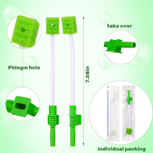 50 Pcs Disposable Oral Care Single Use Suction Swab Sponge Mouth Oral Swabs for Elderly Teeth Cleaning Individually Packed
