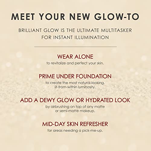 TEMPTU Brilliant Glow Illuminating Primer & Skin Perfector: Hydrating Formula, Natural-Looking, Luminous Glow, Primes & Perfects Complexion, Available In 2 Shades