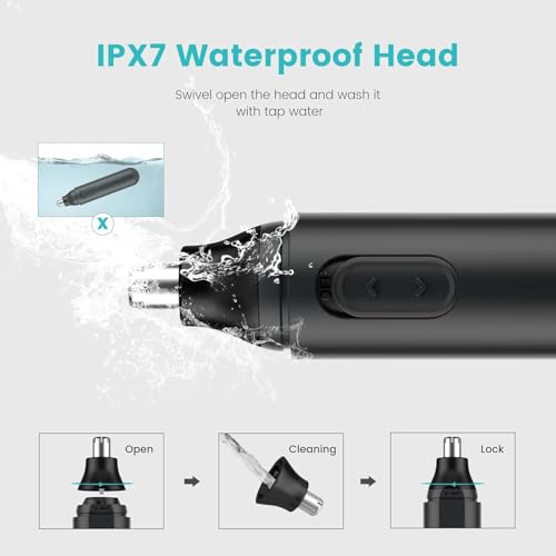 Ear and Nose Hair Trimmer for Men, 4 in 1 USB Rechargeable Professional Eyebrow and Facial Hair Trimmer with Waterproof Head Double-Edge Stainless Steel Blade
