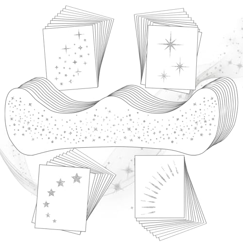 Christmas Tattoos for Kids 20PCS Glitter Freckles Face Tattoo Sparkle Freckles,Face Glitter Patches,Faux Freckles Christmas Makeup-Silver