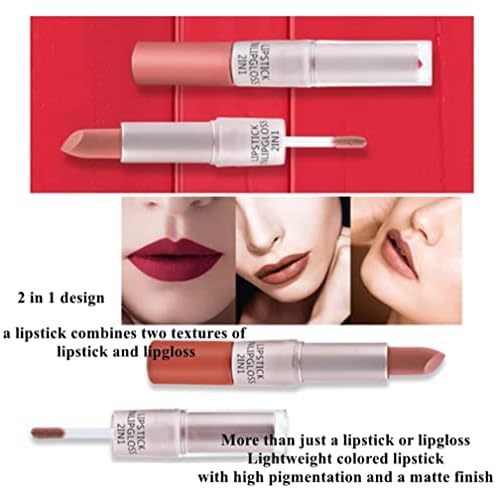 2-in-1 Matte Lipstick, No Grainy Feeling Lipstick with Long-Lasting Moisturising, Liquid, Matte and Long-Lasting Lipsticks (Color code - 03, 1.06 ounces)