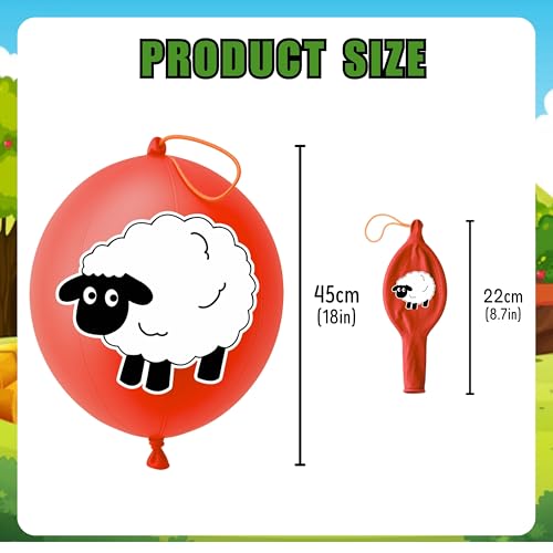 72 PCS Farm Party Favors ? 48 Pre-Cut Temporary Tattoos & 24 Farm Punch Balloons Themed Birthday Party Decorations Supplies Favors Gifts, Goodie Bag Fillers, Classroom Rewards for Boys and Girls