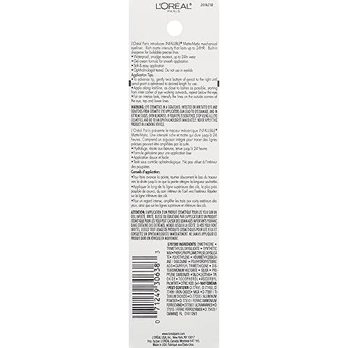L'Oreal Paris Infallible Matte-Matic Mechanical Eyeliner, Deep Brown, 0.01 oz.