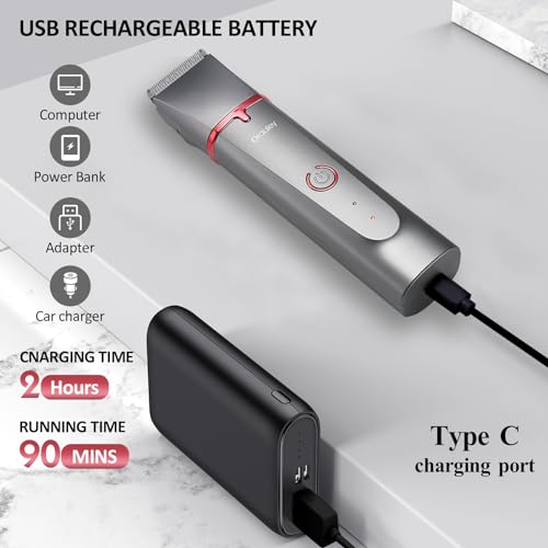 Electric Razors for Women, 3-in-1 Electric Lady Clipper Pubic Hair Trimmer-Painless Hair Removal Groomer Kit Rechargable Bikini Trimmer for Women with 3 Trimmer Heads, IPX7 Waterproof