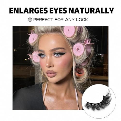 10 Pairs Black False Eyelashes, Reusable Natural to Voluminous Look for Daily & Party Makeup, Includes Pink Eyelash Curler
