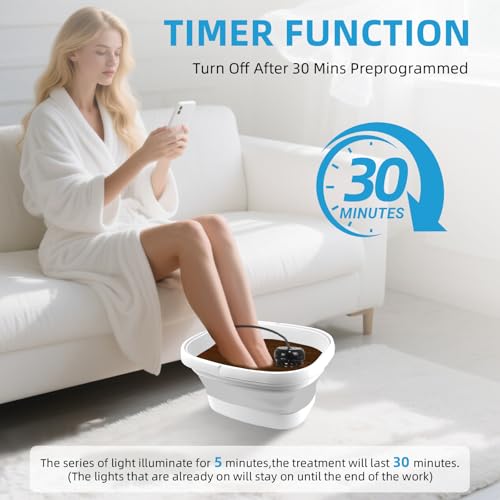 Ionic Foot Bath Detox Machine, Ionic Foot Spa to Remove Toxins with 2 Arrays, 80 Disposable Foot Bath Liners, Detoxification Sea Salt, Folding Bathtub, Gift for Women & Men
