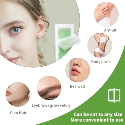 Facial Wax Strips for Women ? 98% Natural Formula, Hypoallergenic for Sensitive Skin ? Face Wax Strip for Hair Removal, Gentle & Quick Eyebrow Wax Strips for Upper Lip, Chin, Legs & Bikini Line