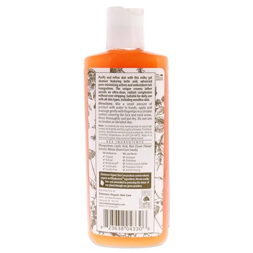 Eminence Organic Skincare Mangosteen Daily Resurfacing Cleanser, 4.2 Ounce