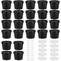 Travel Containers for Toiletries 3.4oz/100ml 24 Pack TSA Approved Plastic Cream Jars Wide-mouth Cosmetic Pot Jars with Lids Leak Proof Travel Size Containers for Makeup Face Cream(Black)