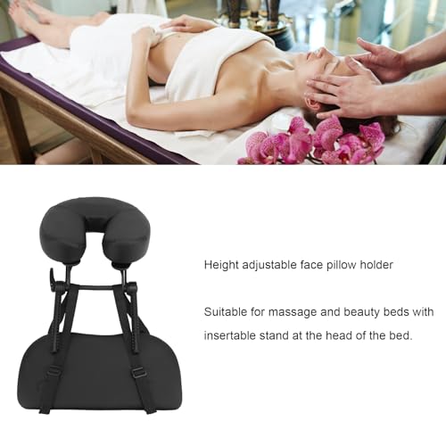 Massage Headrest For Bed, Massage Pillow Face Down Massage Face Cradle Beauty Bed Headrest Cradle U Shape Adjustable Folding Massage Table Face Cradle Pillow For Beauty Salon Black