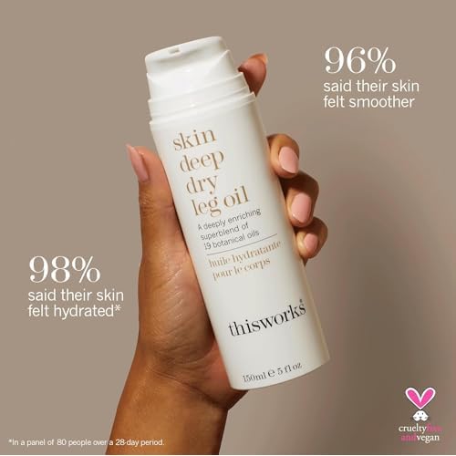 THISWORKS Skin Deep Dry Leg Oil ? 100% Natural Body Oil Moisturizer with 13 Essential Oils & 6 Cold-Pressed Plant Oils, Hydrates & Nourishes Dry Skin, 5 oz / 150ml