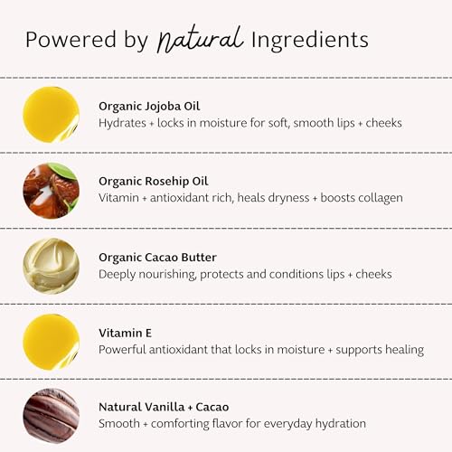 Slo | Natural Lip Balm - All Natural Ingredients, Vegan & Cruelty Free, Hydrating & Soothing, Plastic Free, Paper Packaging | Vanilla + Cacao, (0.28oz/8g)