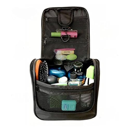 Hanging Travel Toiletry Bag - Large Cosmetic Bag Organizer for Toiletries, Makeup and Shaving Supplies - Cruise and Travel Essentials for Women & Men, Black
