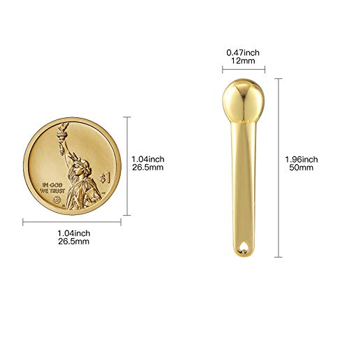 LISAPACK 4 Pack Metal Eye Cream Applicator, Eye Serum Roller Ball Massager Stick for Reduce Depuffer, Massage (Silver&Gold)
