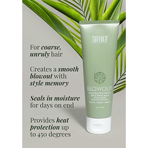 SURFACE Hair Blowout Smoothing Balm? Organic Ingredients for Women and Men, Heat-Resistant with Babassu Oil for Longer Lasting Blowouts - 4 fl oz