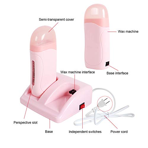 Pongnas Portable Wax Warmer, Professional Double Depilatory Wax Warmer, 40W Hair Removal Machine, Electric Depilatory Roll On Heater Home Machine for Travel and Home Waxing & SPA(US)