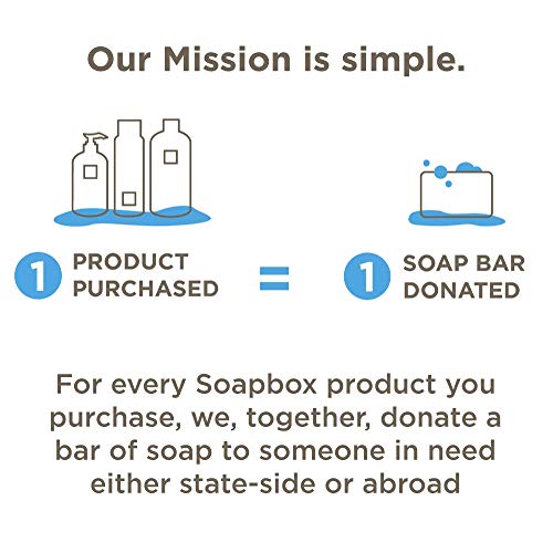 Soapbox Bar Soap, Moisturizing & Exfoliating Bar Soap with Shea Butter & Olive Oil - Citrus & Peach Rose Scented Bath Soap, Natural, Eco-Friendly, Vegan for Hands and Body - Paraben, Gluten & Cruelty Free 5oz. (Pack of 3)