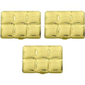 Stephanie Imports Set of 3 Double Sided Magnifying Rectangular Compact Mirrors Bubble Pattern (Gold)