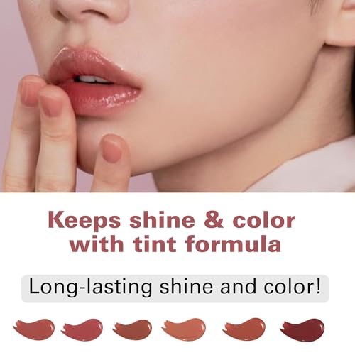 Daisy Doll Lip Stealer 3-in-1 Juicy Lip Stain + Hydrating Lip Balm & Tinted Lip Gloss Oil - Long Lasting Lipstick for Women with Shea Butter & Vitamin E, Deep Burgundy Red Lip Gloss, Made in Japan