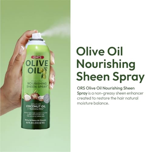 ORS Olive Oil Nourishing Sheen Spray infused with Coconut Oil 10 ounces (Pack of 3)