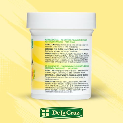 De La Cruz Arnica Salve - Foot Cream for Dry Cracked Heels and Feet - Moisturizing Hand Salve for Dried Hands - 24 Hour Moisture Foot Cream for Dry Cracked Feet and Rough Skin - (2 Ounces)