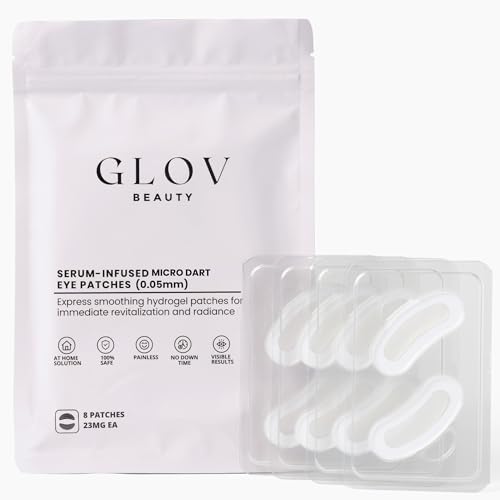 Glov Beauty Micro Dart Eye Patches ? 0.05mm Microneedle Eye Mask with Vitamin C, Snow Mushroom & Hyaluronic Acid ? Brightening Under-Eye Care for Dark Circles & Puffiness, 8 Patches