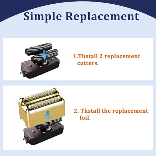 Professional Shaver Replacement Foil and Cutters Compatible with BaBylissPRO Barberology FXFS2 Shaver (3Pack)
