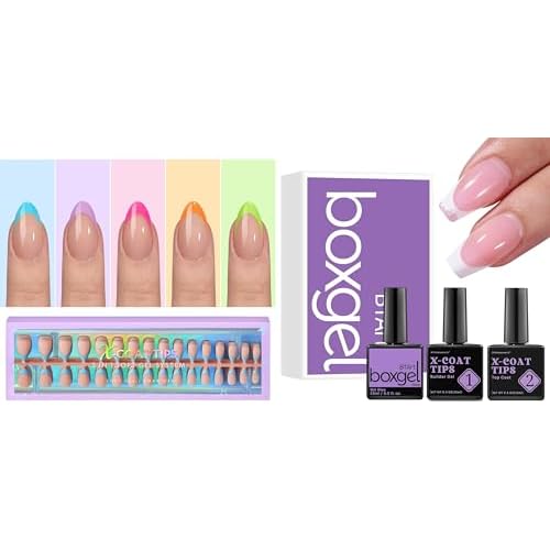 btartboxnails XCOATTIPS French Nails Nail Tips Builder Gel Set