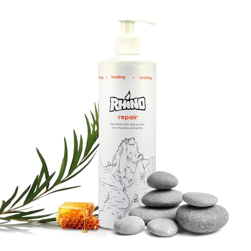 Rhino Skin Solutions Repair Cream - Soothing Relief for Dry, Cracked Skin, Ideal for Climbers, Athletes & MMA | Cooling, Made in Oregon, Fast Healing for Sore Skin, Muscles & Joints (16 fl oz)