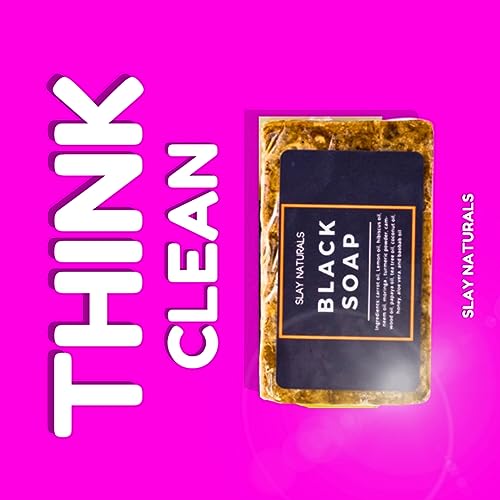 Slay Naturals¡¯ Black Soap 3.5 OZ |Made With Tumeric & Aloe Vera | Handmade Black Soap