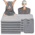 12 PCS U-Shaped Facial Towels, Estheticians Towels Microfiber Soft Spa Towel Coral Fleece Face Cloth for Beauty Salons, Skin Care £¨Grey£©