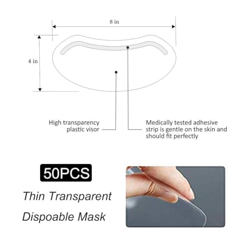 EBANKU 50 Pcs Microblading Shower Face Shields Visors, Disposable Face Shields Masks Makeup Eye Shield for Hairspray Salon Supplies and Eyelash Extensions Eye Eyelid Surgery Aftercare
