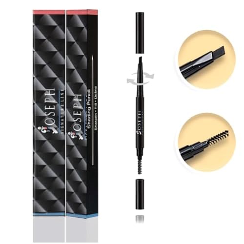 Beard Pencil - Dual-Ended Beard Filler for Men to Define & Fill Uneven Areas, Natural-Looking Barber Pencil with Spoolie Brush, Waterproof & Long-Lasting (Black)