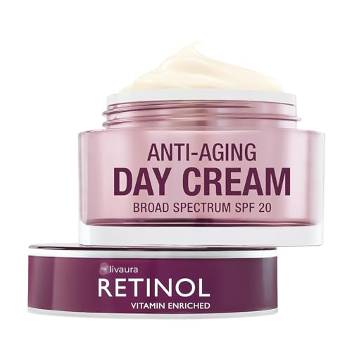 LIVAURA Retinol Day Cream Broad Spectrum SPF 20 ? Protects Harmful Effects of UVA & UVB Rays ? Luxurious Cream Moisturizes & Reduces Look of Fine Lines ? Provides Protection From Daily Sun Exposure