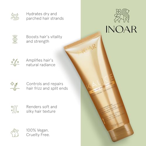 INOAR Kalice Multifunctional Hair Mask with Botanical Oil Blend for Deep Conditioning, 8.45 Fl Oz