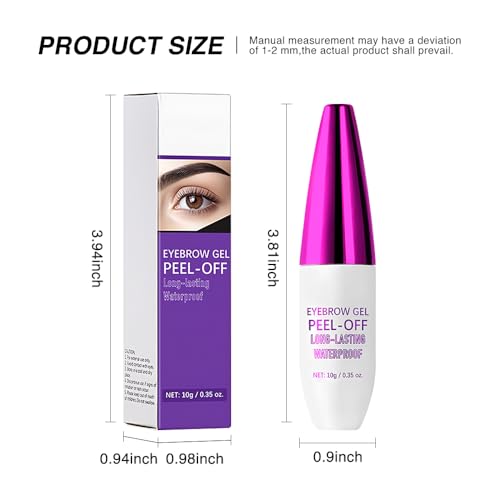 Eyebrow Tattoo Peel Off Tint Gel for Women, Black Peel Off Eyebrow Tint with Tweezer, Last Up to 3 Days, Waterproof, Fuller & Defined (01#Black, 1Pcs)